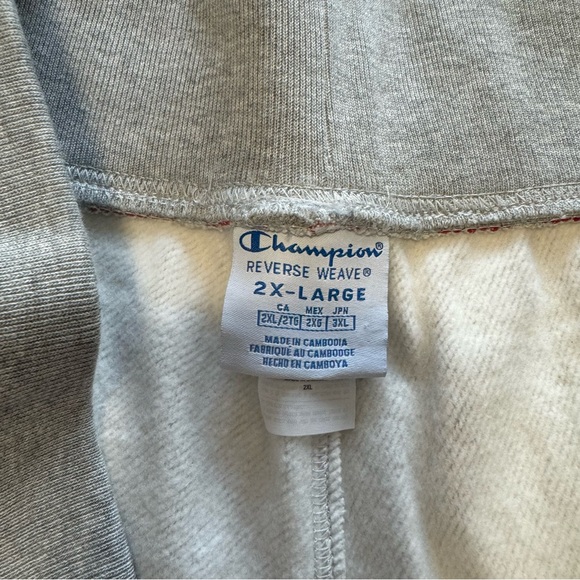 Champion Reverse Weave Logo Sweatpants Jogger New Red White Grey Size 2XL - Picture 10 of 16